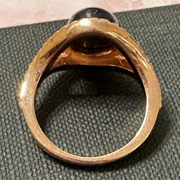 Black Sunstone & Rose gold vermeil over sterling silver ring. Size 9. - Picture 9 of 10